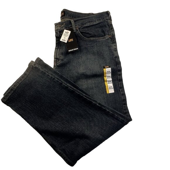 Lee Mens Regular Straight Fit Dark Wash Jeans 36x29 Horizon Denim Classic Style - Picture 4 of 11